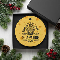 Funny I'm Chief Kickabitch From The Slapahoe Tribe Ceramic Ornament Native American Racoon
