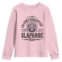 Funny I'm Chief Kickabitch From The Slapahoe Tribe Youth Sweatshirt Native American Racoon - Wonder Print Shop