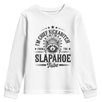 Funny I'm Chief Kickabitch From The Slapahoe Tribe Youth Sweatshirt Native American Racoon - Wonder Print Shop