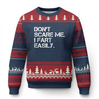 Funny Dont Scare Me I Fart Easily Ugly Christmas Sweater Humor Hilarious - Wonder Print Shop