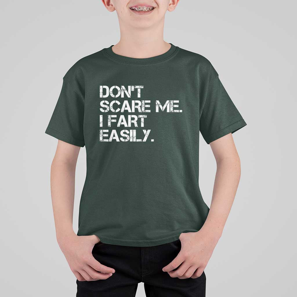 Funny Dont Scare Me I Fart Easily T Shirt For Kid Humor Hilarious - Wonder Print Shop