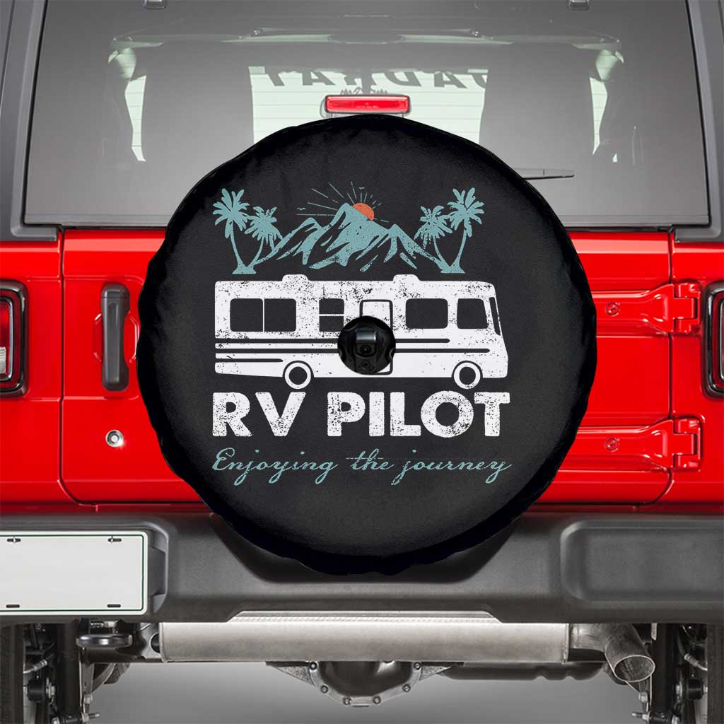 Funny RV Pilot Camping Spare Tire Cover Enjoying The Journey Motorhome Travel Vacation - Wonder Print Shop