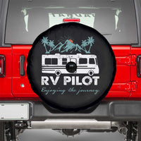 Funny RV Pilot Camping Spare Tire Cover Enjoying The Journey Motorhome Travel Vacation - Wonder Print Shop