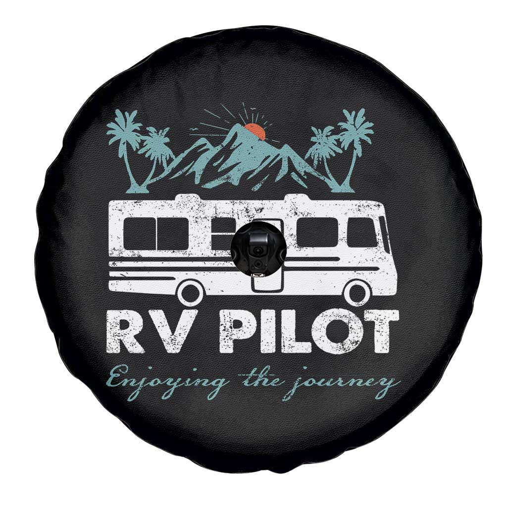 Funny RV Pilot Camping Spare Tire Cover Enjoying The Journey Motorhome Travel Vacation - Wonder Print Shop