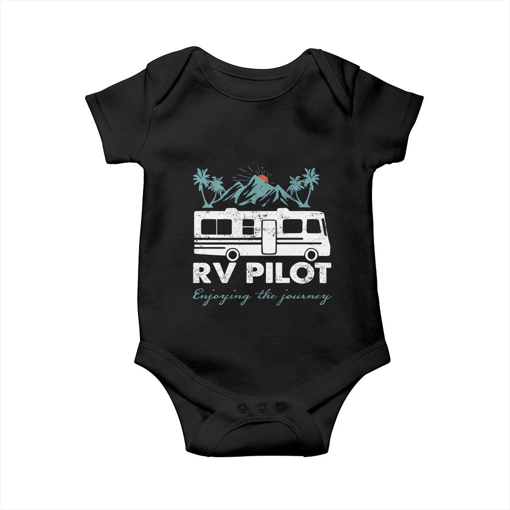 Funny RV Pilot Camping Baby Onesie Enjoying The Journey Motorhome Travel Vacation - Wonder Print Shop
