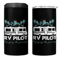 Funny RV Pilot Camping 4 in 1 Can Cooler Tumbler Enjoying The Journey Motorhome Travel Vacation - Wonder Print Shop