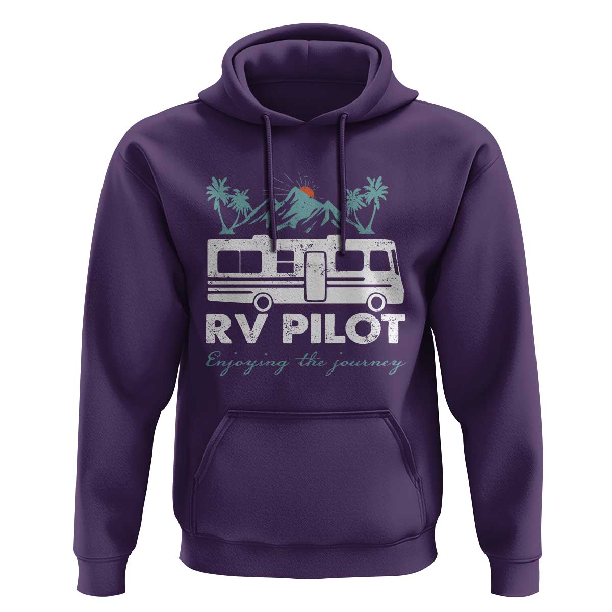 Funny RV Pilot Camping Hoodie Enjoying The Journey Motorhome Travel Vacation - Wonder Print Shop