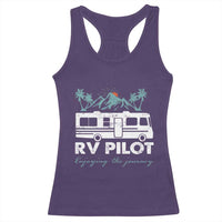 Funny RV Pilot Camping Racerback Tank Top Enjoying The Journey Motorhome Travel Vacation - Wonder Print Shop