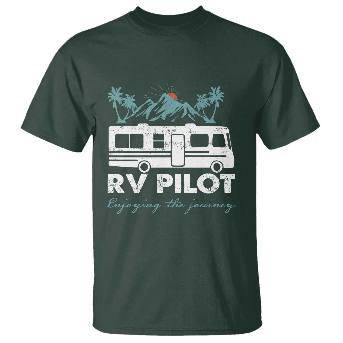 Funny RV Pilot Camping T Shirt Enjoying The Journey Motorhome Travel Vacation - Wonder Print Shop