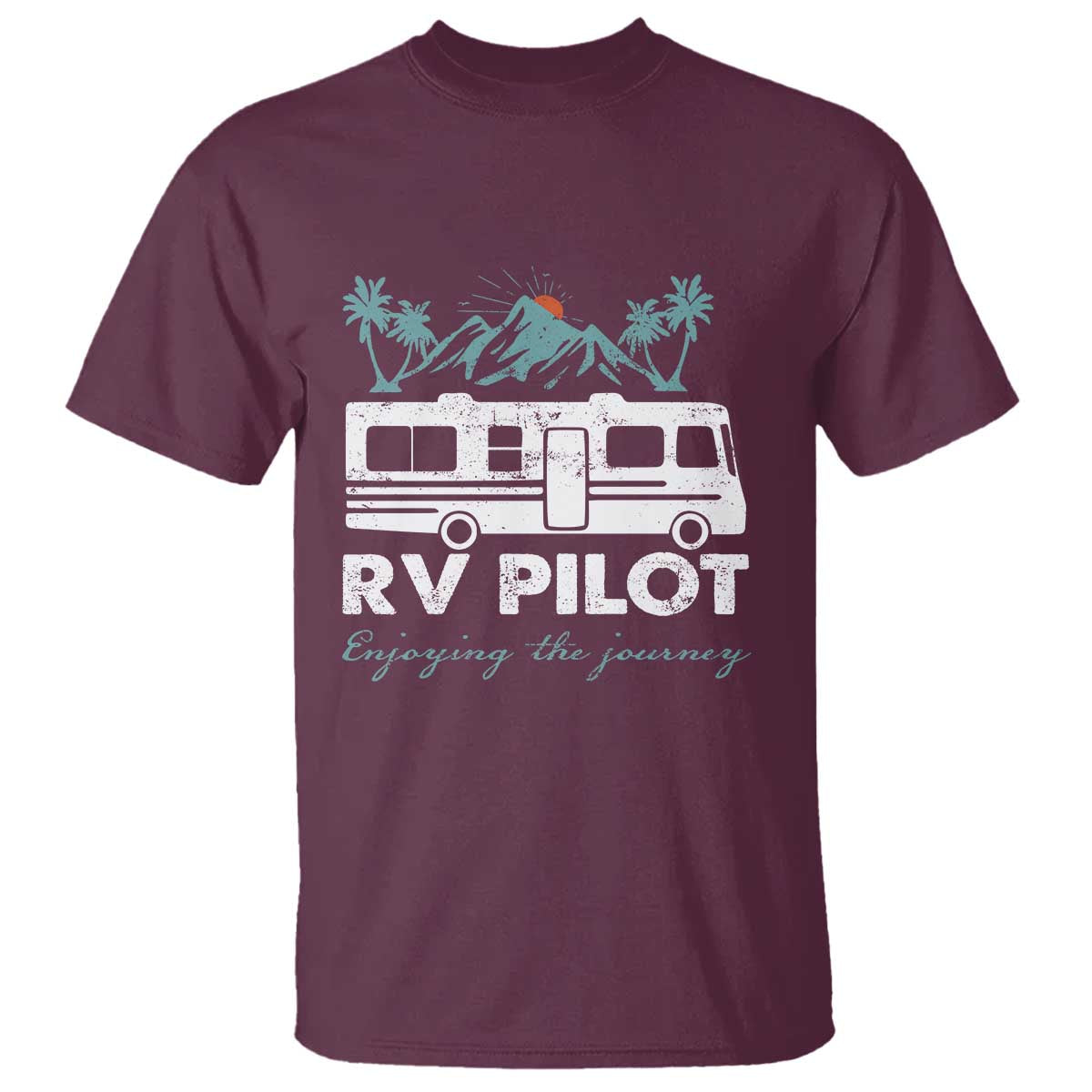 Funny RV Pilot Camping T Shirt Enjoying The Journey Motorhome Travel Vacation - Wonder Print Shop