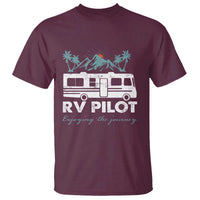 Funny RV Pilot Camping T Shirt Enjoying The Journey Motorhome Travel Vacation - Wonder Print Shop