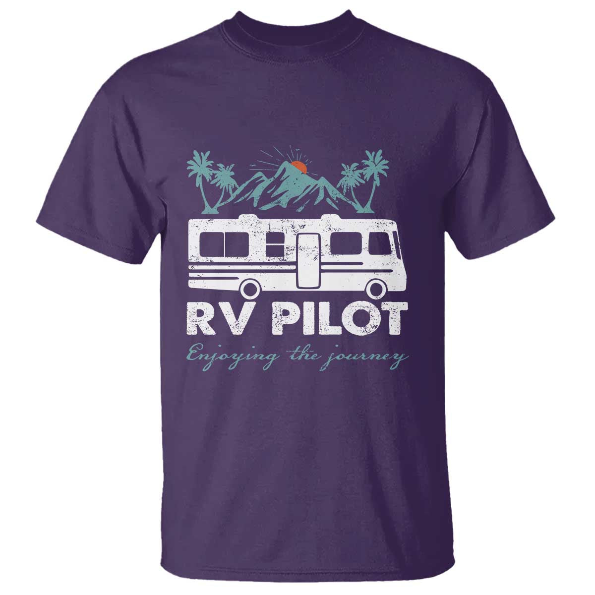 Funny RV Pilot Camping T Shirt Enjoying The Journey Motorhome Travel Vacation - Wonder Print Shop