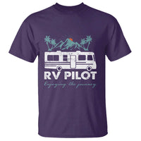 Funny RV Pilot Camping T Shirt Enjoying The Journey Motorhome Travel Vacation - Wonder Print Shop