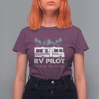 Funny RV Pilot Camping T Shirt For Women Enjoying The Journey Motorhome Travel Vacation - Wonder Print Shop