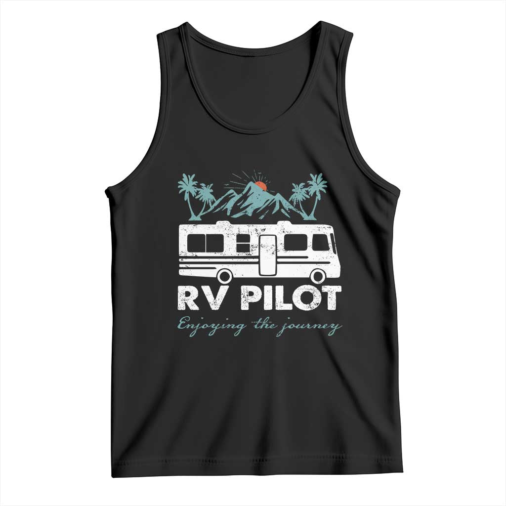 Funny RV Pilot Camping Tank Top Enjoying The Journey Motorhome Travel Vacation - Wonder Print Shop