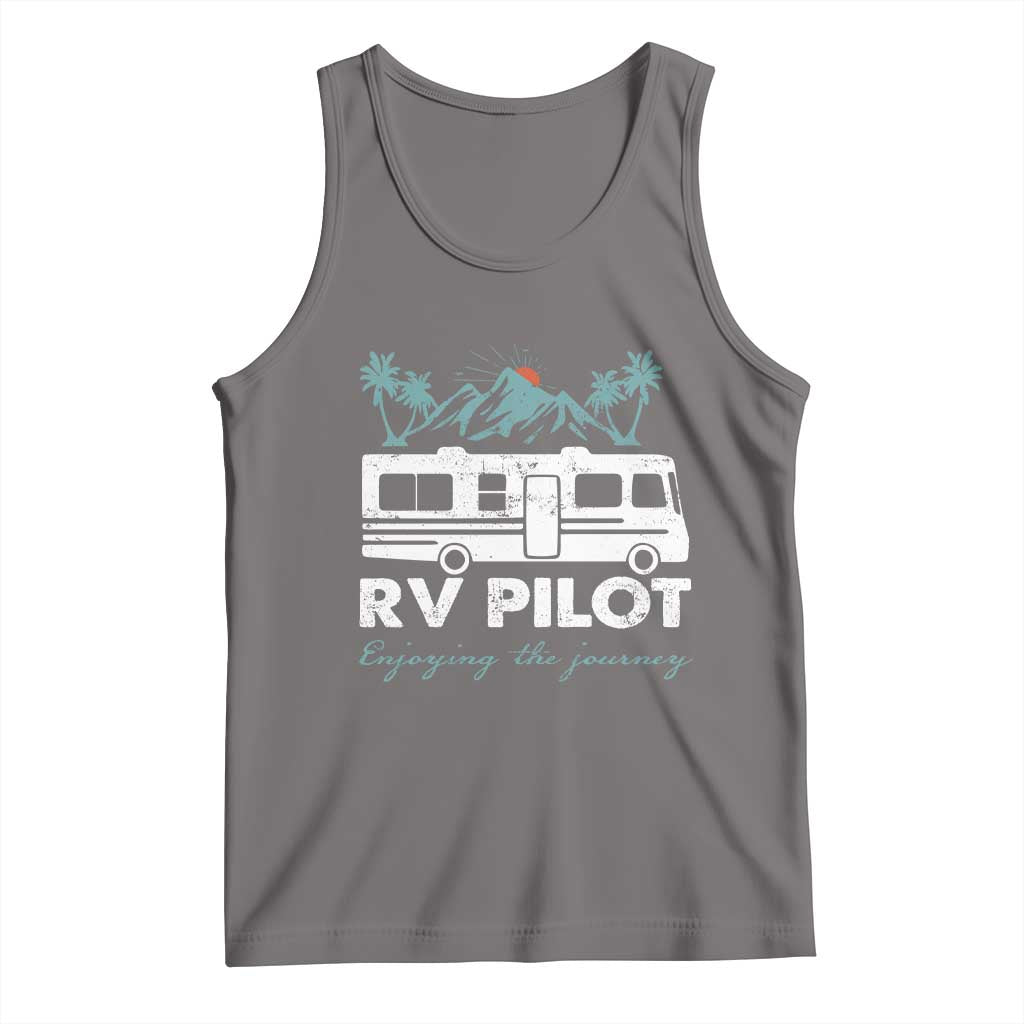 Funny RV Pilot Camping Tank Top Enjoying The Journey Motorhome Travel Vacation - Wonder Print Shop