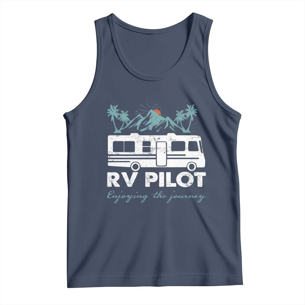 Funny RV Pilot Camping Tank Top Enjoying The Journey Motorhome Travel Vacation - Wonder Print Shop