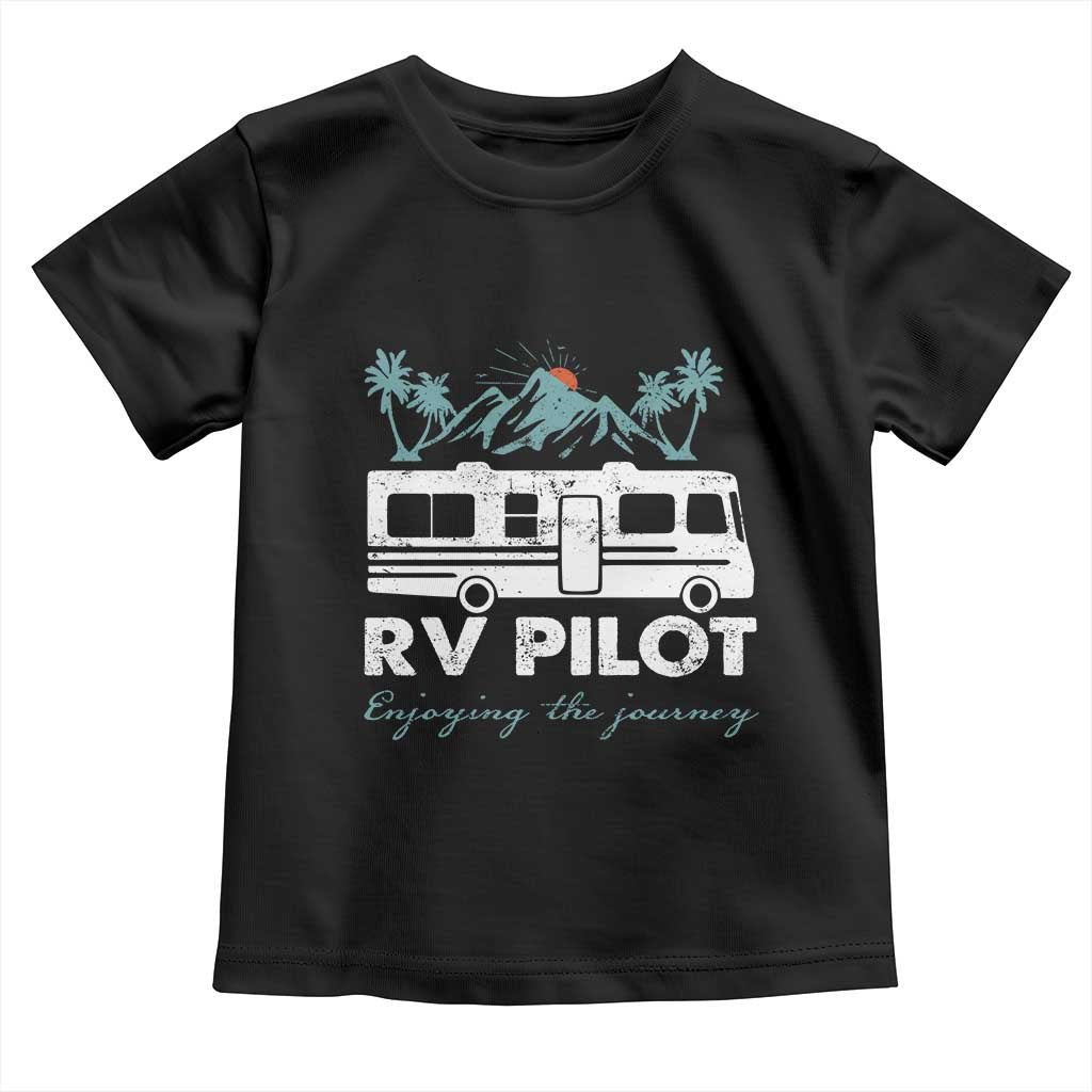 Funny RV Pilot Camping Toddler T Shirt Enjoying The Journey Motorhome Travel Vacation - Wonder Print Shop