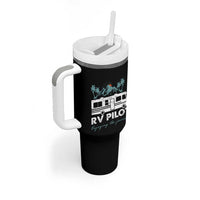 Funny RV Pilot Camping Tumbler With Handle Enjoying The Journey Motorhome Travel Vacation - Wonder Print Shop
