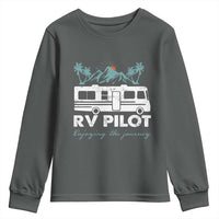 Funny RV Pilot Camping Youth Sweatshirt Enjoying The Journey Motorhome Travel Vacation - Wonder Print Shop