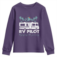 Funny RV Pilot Camping Youth Sweatshirt Enjoying The Journey Motorhome Travel Vacation - Wonder Print Shop