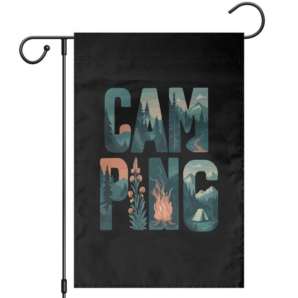 Funny Camping Nature Adventure Campfire Tent Mountains Garden Flag - Wonder Print Shop