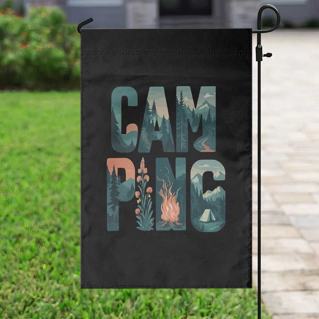 Funny Camping Nature Adventure Campfire Tent Mountains Garden Flag - Wonder Print Shop
