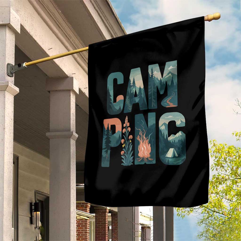 Funny Camping Nature Adventure Campfire Tent Mountains Garden Flag - Wonder Print Shop