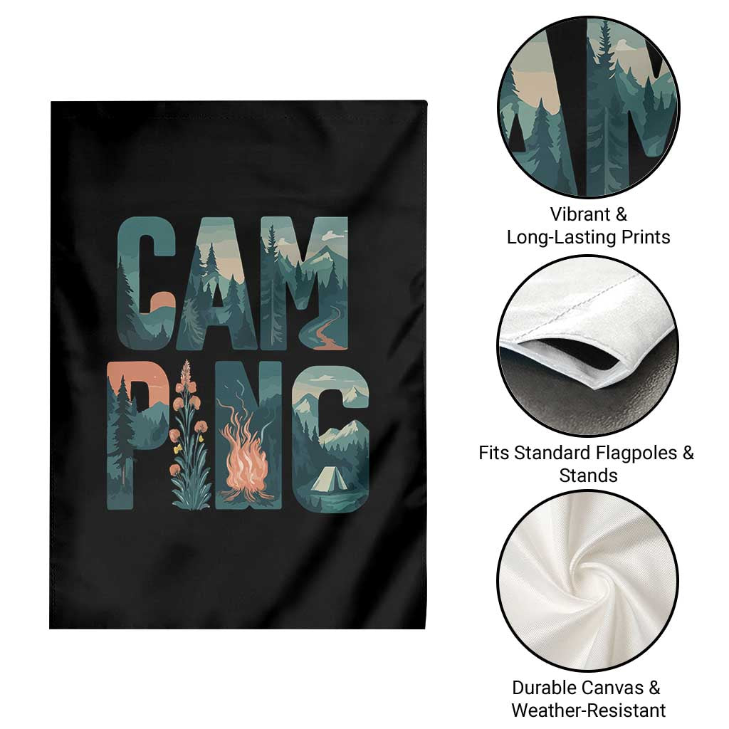 Funny Camping Nature Adventure Campfire Tent Mountains Garden Flag - Wonder Print Shop