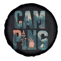 Camping Nature Adventure Campfire Tent Mountains Spare Tire Cover - Wonder Print Shop