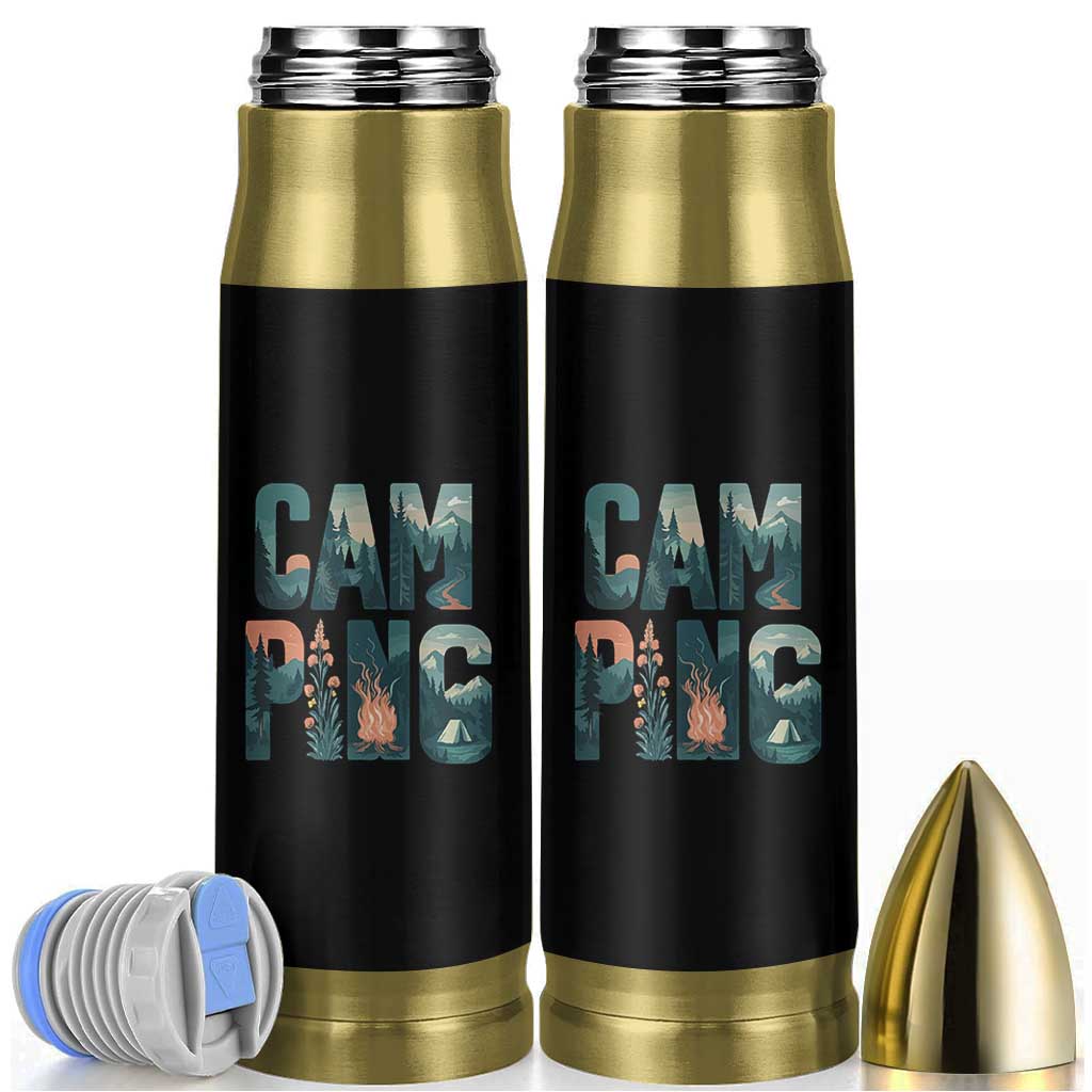 Camping Nature Adventure Campfire Tent Mountains Bullet Tumbler - Wonder Print Shop