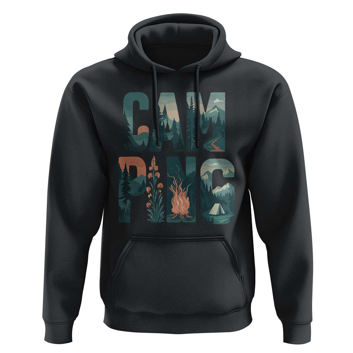 Camping Nature Adventure Campfire Tent Mountains Hoodie - Wonder Print Shop