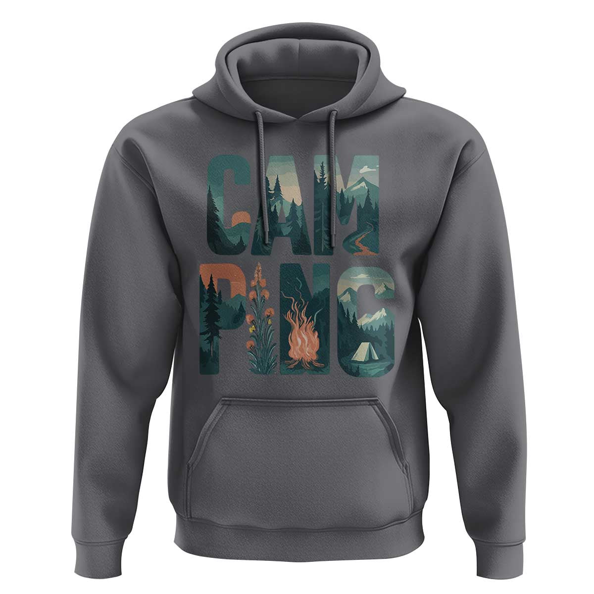 Camping Nature Adventure Campfire Tent Mountains Hoodie - Wonder Print Shop