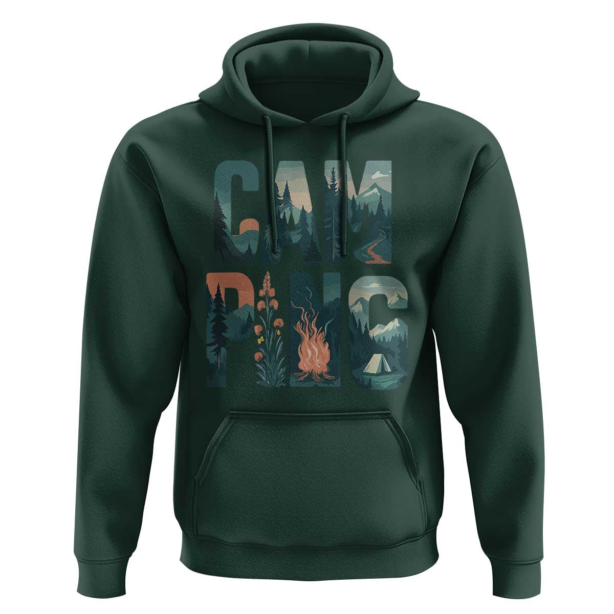 Camping Nature Adventure Campfire Tent Mountains Hoodie - Wonder Print Shop