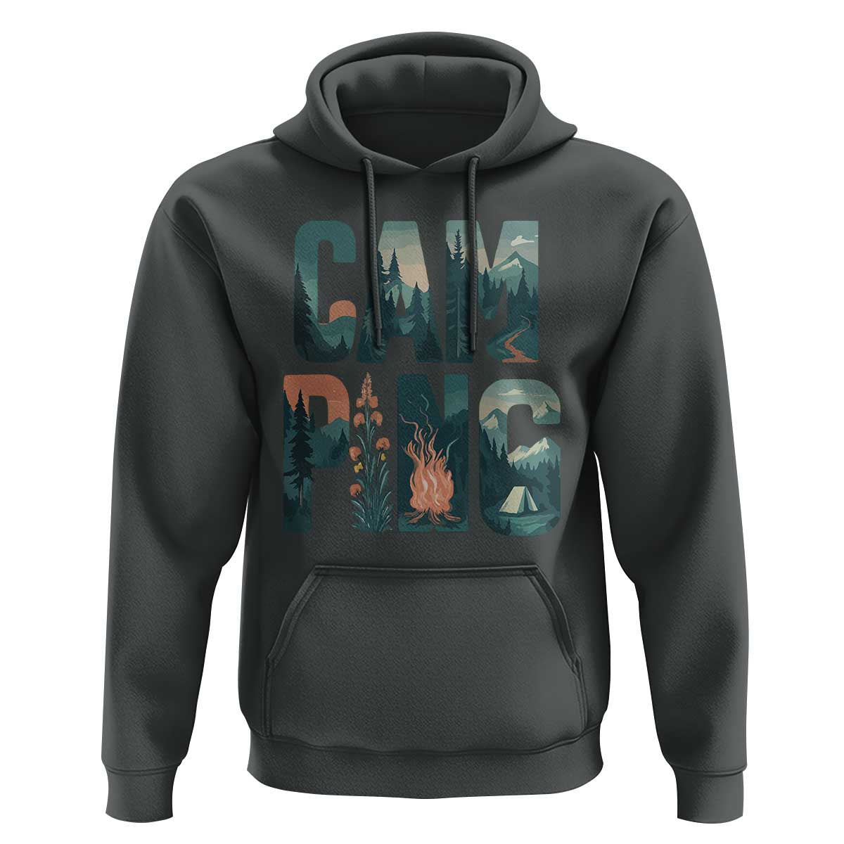 Camping Nature Adventure Campfire Tent Mountains Hoodie - Wonder Print Shop