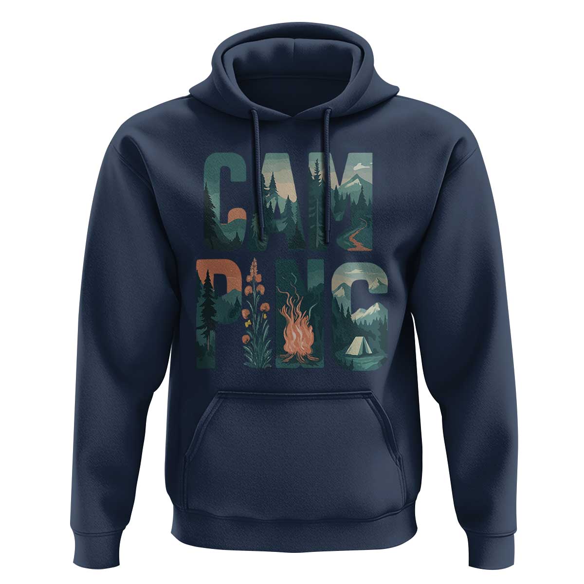 Camping Nature Adventure Campfire Tent Mountains Hoodie - Wonder Print Shop