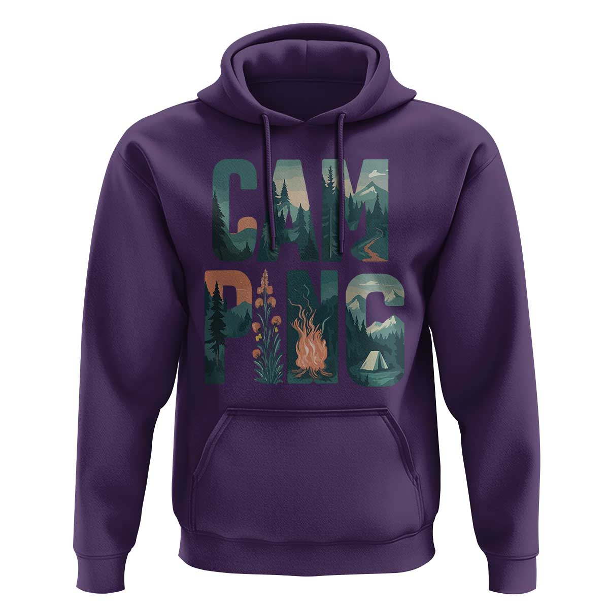 Camping Nature Adventure Campfire Tent Mountains Hoodie - Wonder Print Shop