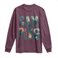 Camping Nature Adventure Campfire Tent Mountains Long Sleeve Shirt - Wonder Print Shop