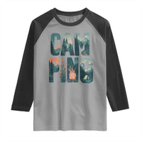 Camping Nature Adventure Campfire Tent Mountains Raglan Shirt - Wonder Print Shop