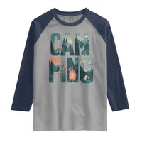 Camping Nature Adventure Campfire Tent Mountains Raglan Shirt - Wonder Print Shop