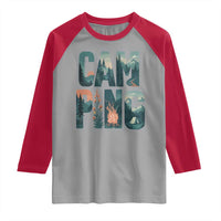 Camping Nature Adventure Campfire Tent Mountains Raglan Shirt - Wonder Print Shop