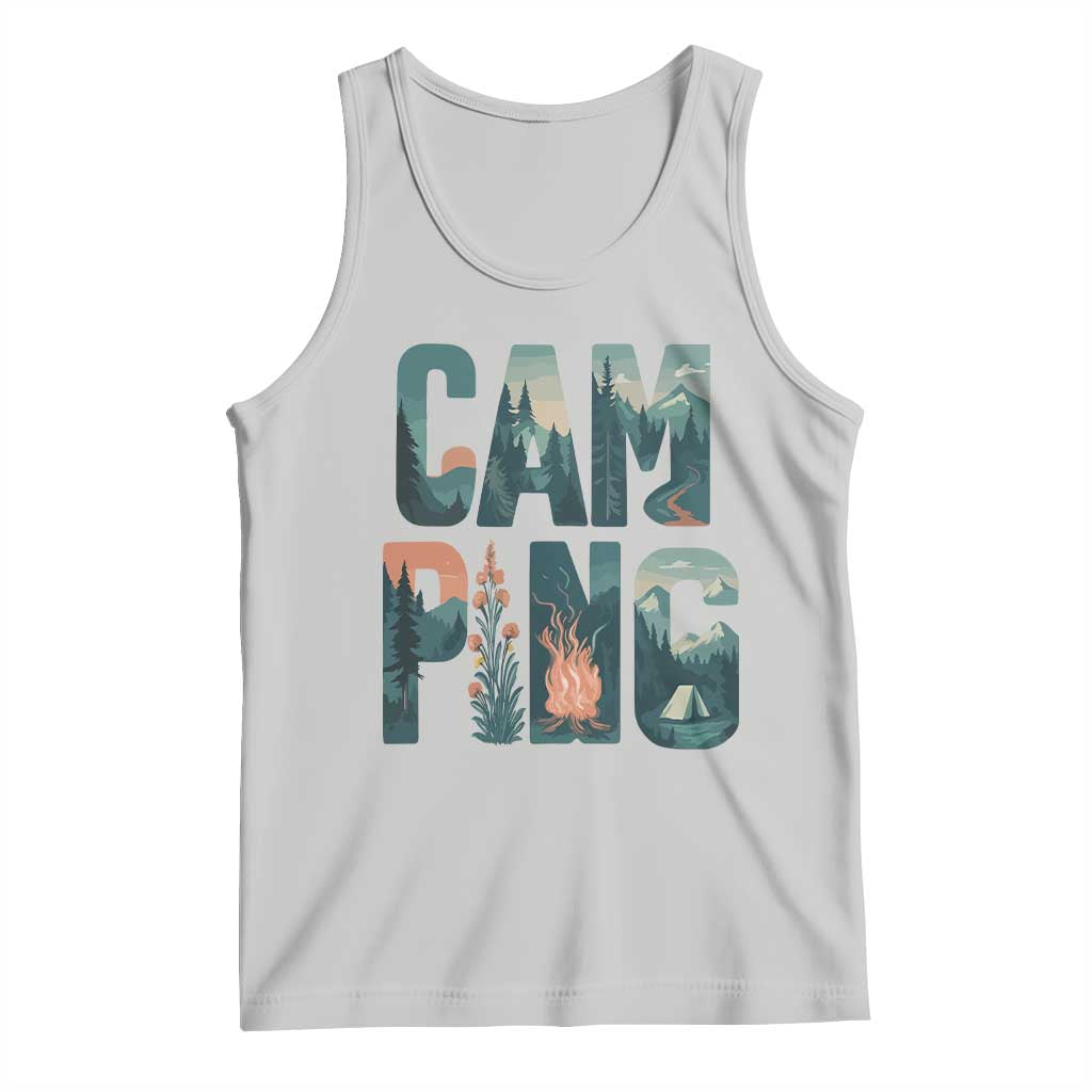 Camping Nature Adventure Campfire Tent Mountains Tank Top - Wonder Print Shop
