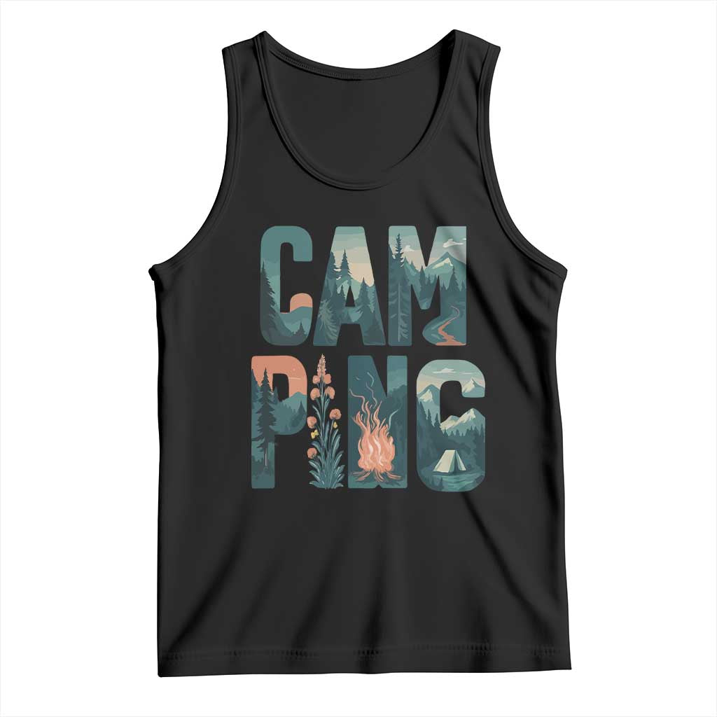 Camping Nature Adventure Campfire Tent Mountains Tank Top - Wonder Print Shop