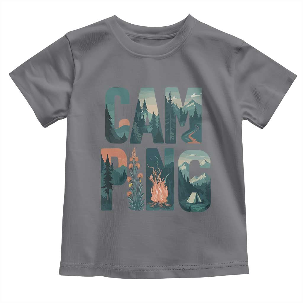 Camping Nature Adventure Campfire Tent Mountains Toddler T Shirt - Wonder Print Shop