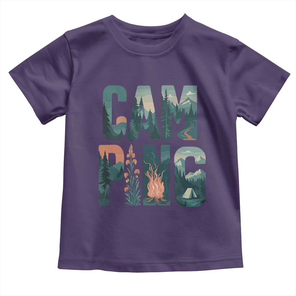 Camping Nature Adventure Campfire Tent Mountains Toddler T Shirt - Wonder Print Shop
