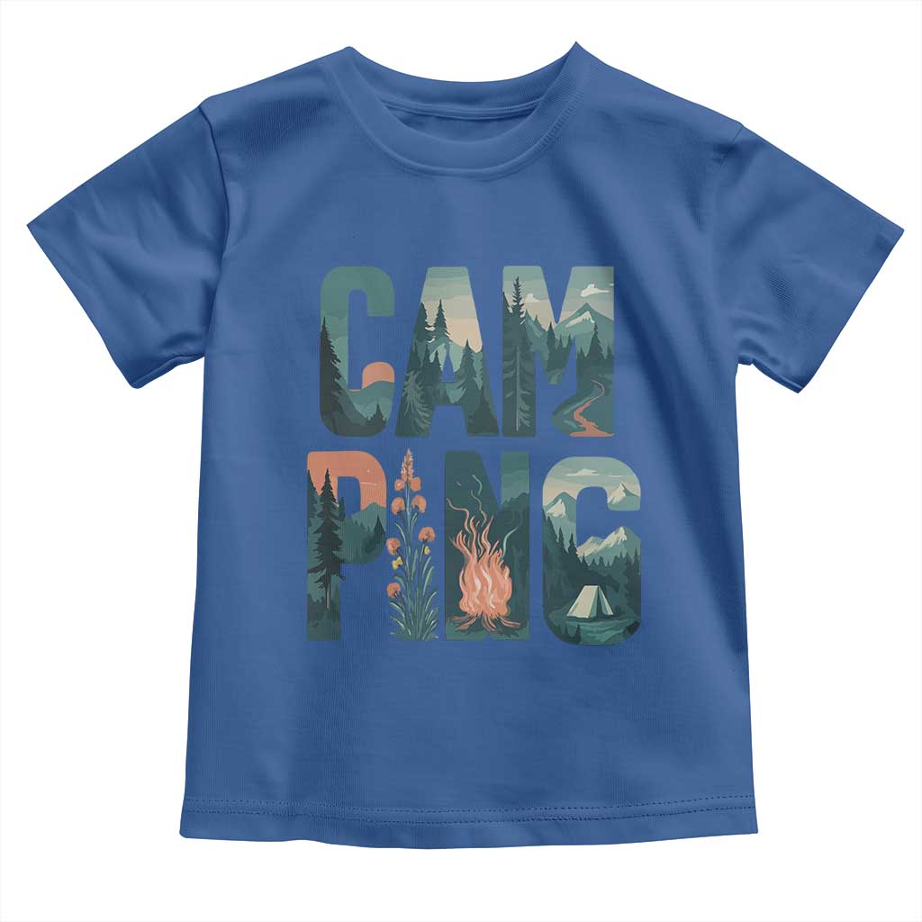 Camping Nature Adventure Campfire Tent Mountains Toddler T Shirt - Wonder Print Shop