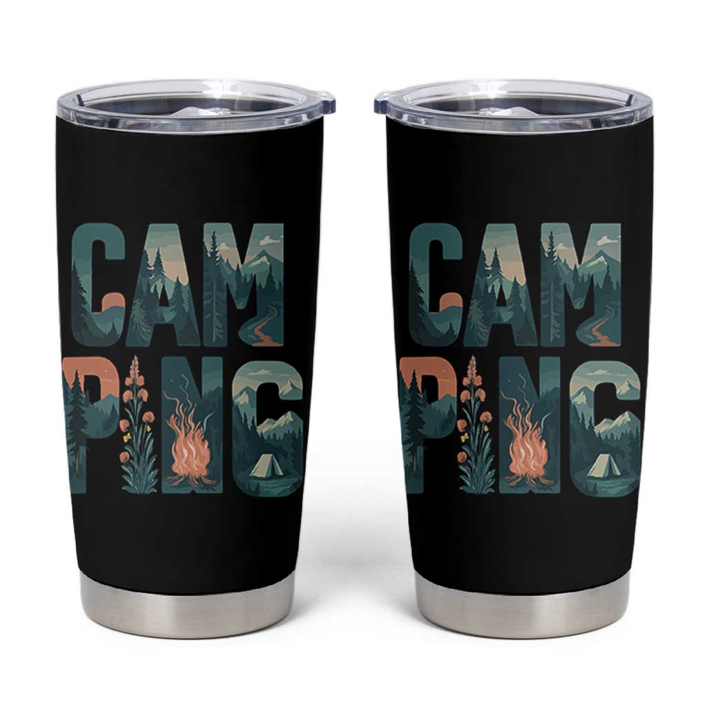 Camping Nature Adventure Campfire Tent Mountains Tumbler Cup - Wonder Print Shop