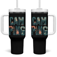 Camping Nature Adventure Campfire Tent Mountains Tumbler With Handle - Wonder Print Shop