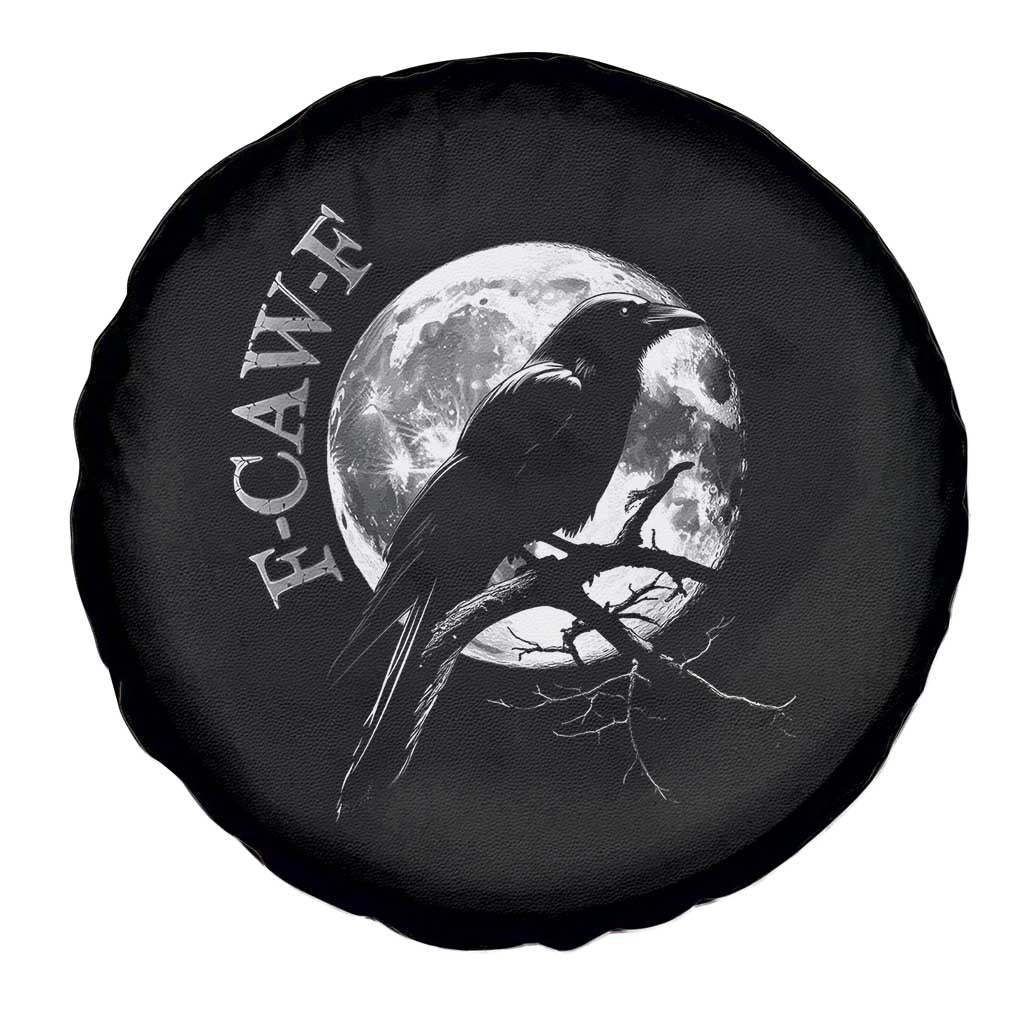 Funny F Caw F Spare Tire Cover Black Crow Moon Gothic Adult Humor - Wonder Print Shop