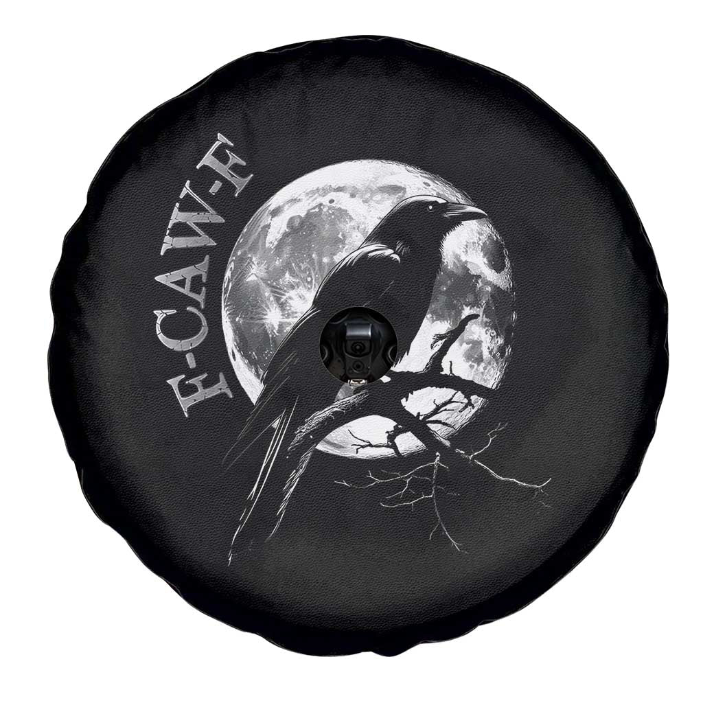 Funny F Caw F Spare Tire Cover Black Crow Moon Gothic Adult Humor - Wonder Print Shop